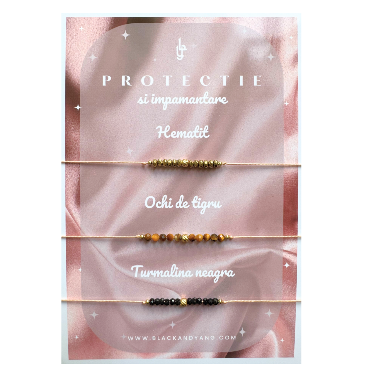 Set bratari minmaliste  cu ochi de tigru, hematit si turmalina neagra - Protectie si impamantare [1]