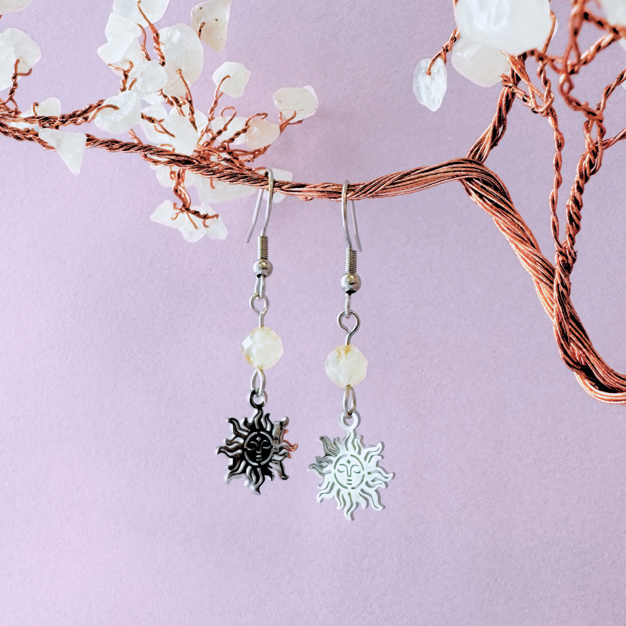 Cercei argintii cu citrin - Soare [1]