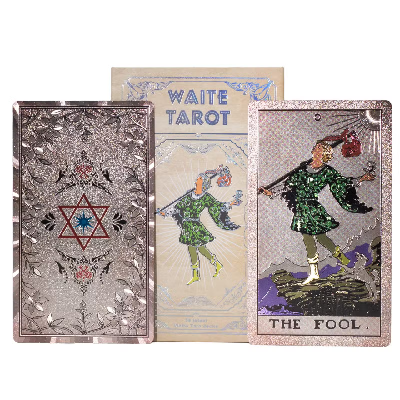 Carti de tarot cu folie argintie si ghid - Waite [5]