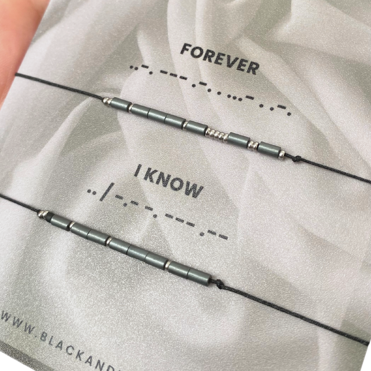 Set bratari cuplu in Cod Morse cu mesaj - Forever / I know [2]