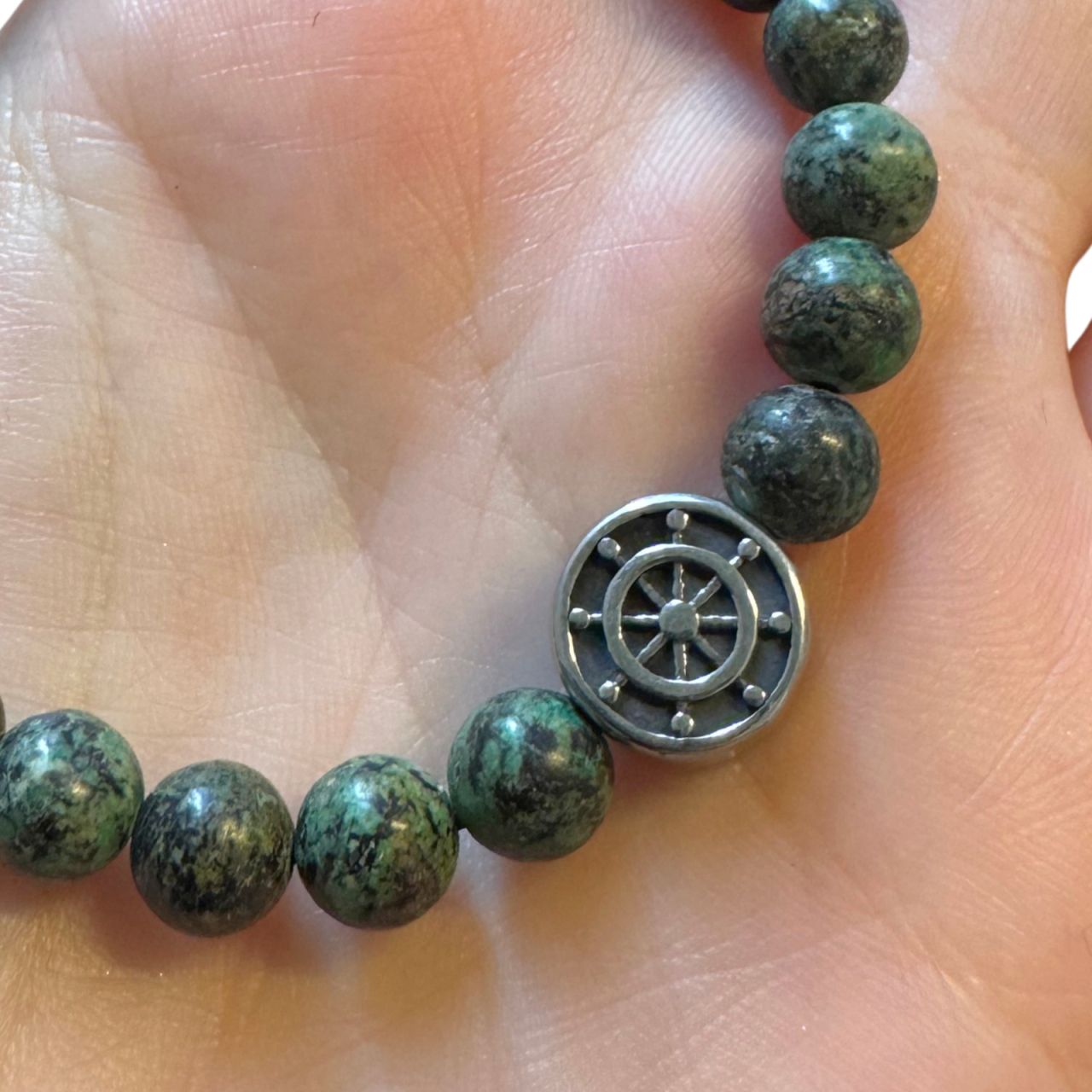 Bratara barbati din turcoaz natural cu pandativ ancora [2]