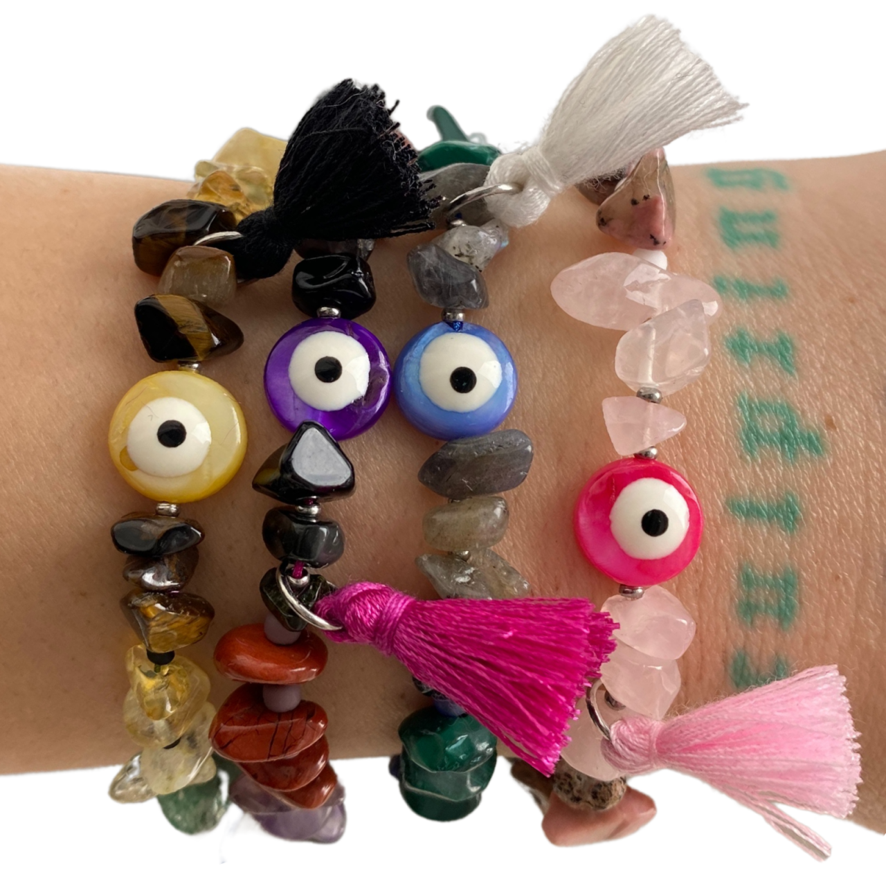 Bratara Evil Eye cu 3 cristale semipretioase [1]