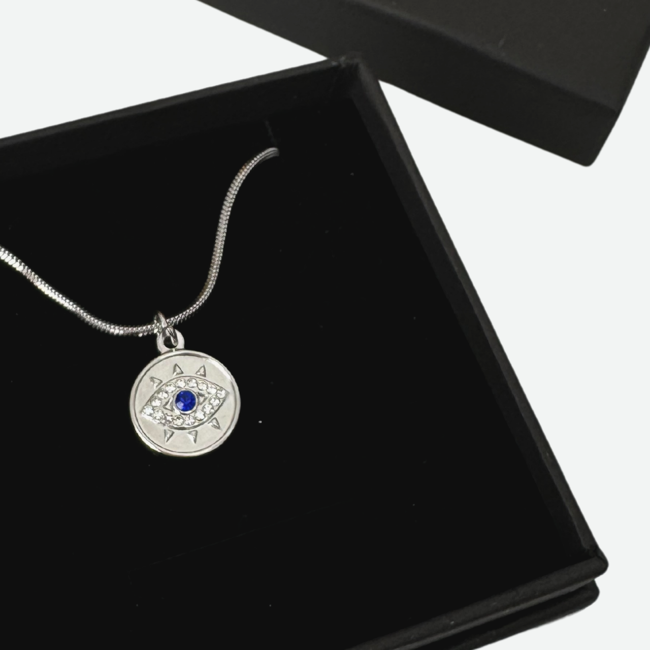 Colier Evil Eye din otel inoxidabil cu strasuri - Protectie energii negative [5]