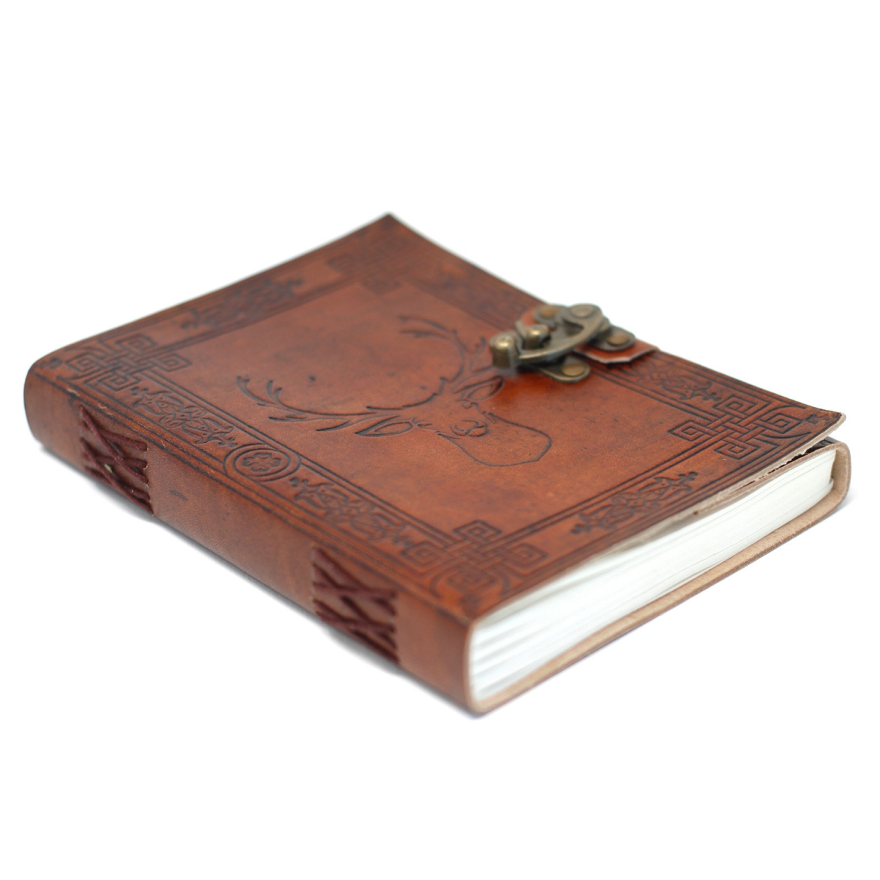 Agenda / Jurnal vintage din piele cu inchidere metalica - Cerb [2]