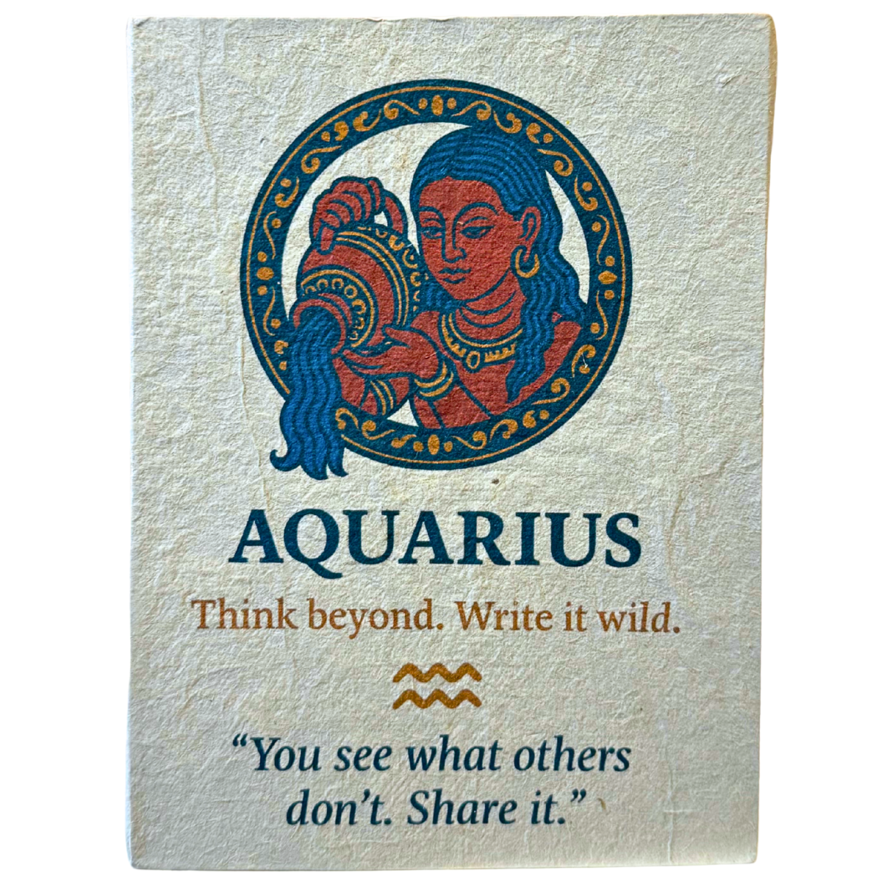 Agenda Zodiac realizata din hartie Lotka, in stil tibetan - Varsator [1]