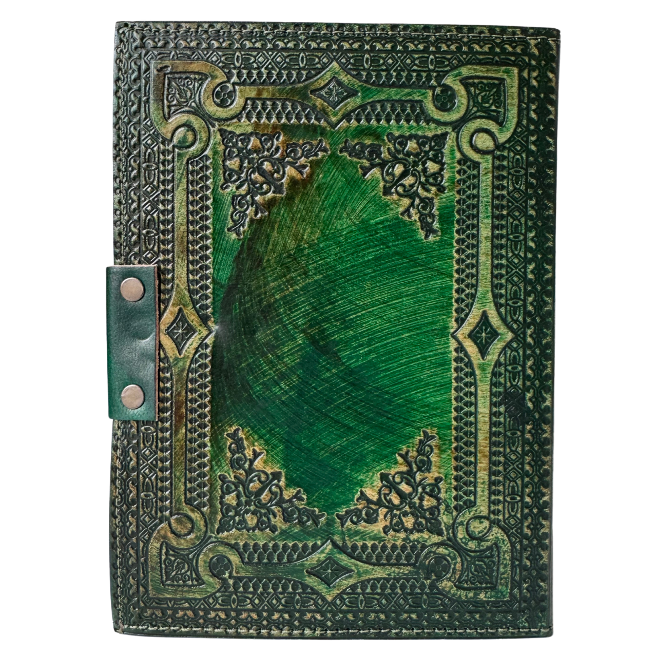 Agenda / Jurnal verde din piele naturala cu inchidere metalica - Vintage Green [3]