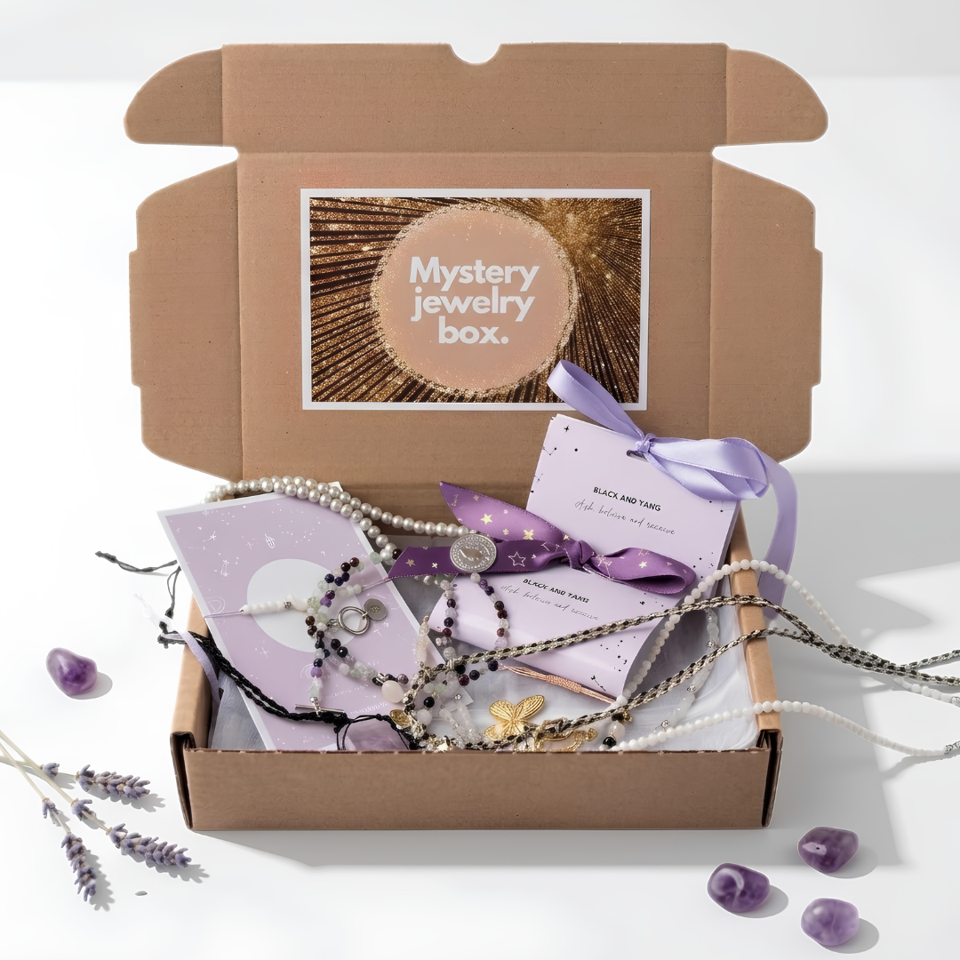 Cutie cadou surpriză „Jewelry Mystery Box” – Bijuterii din pietre naturale și accesorii din oțel inoxidabil [2]