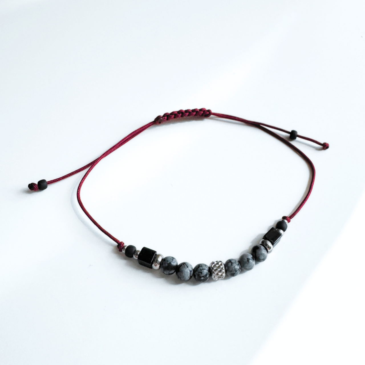 Bratara reglabila din obsidian snowflake - transformare [2]