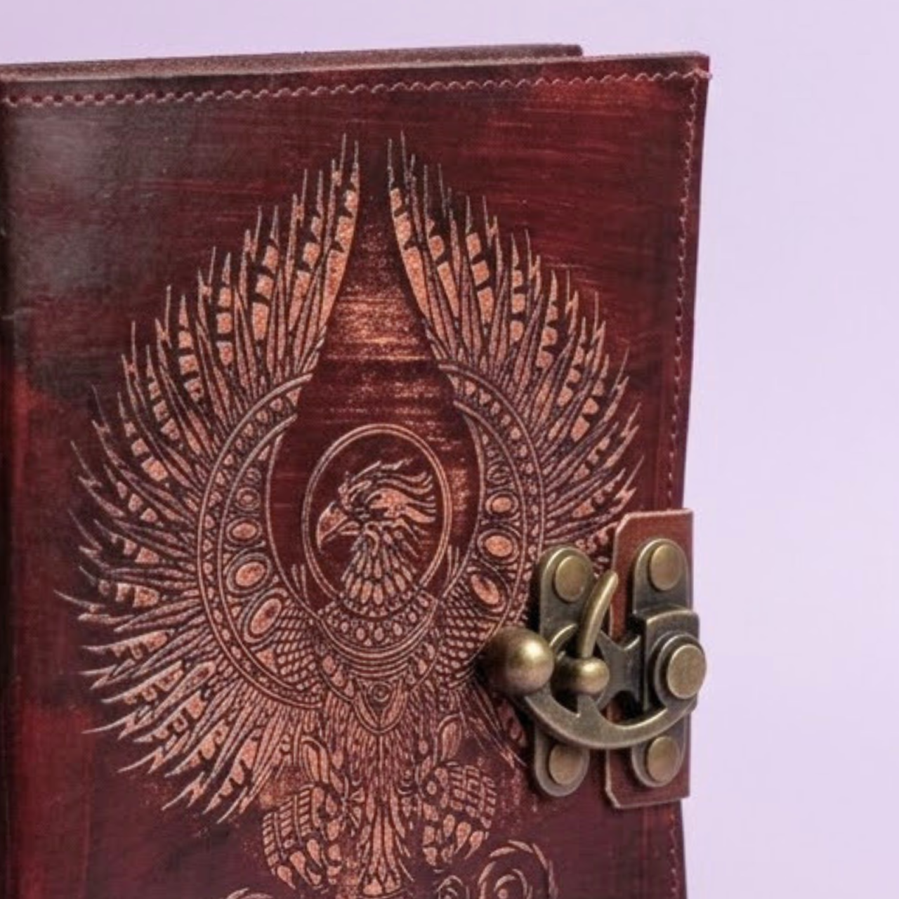 Agenda / Jurnal din piele naturala embosata cu inchidere metalica - Vultur [2]
