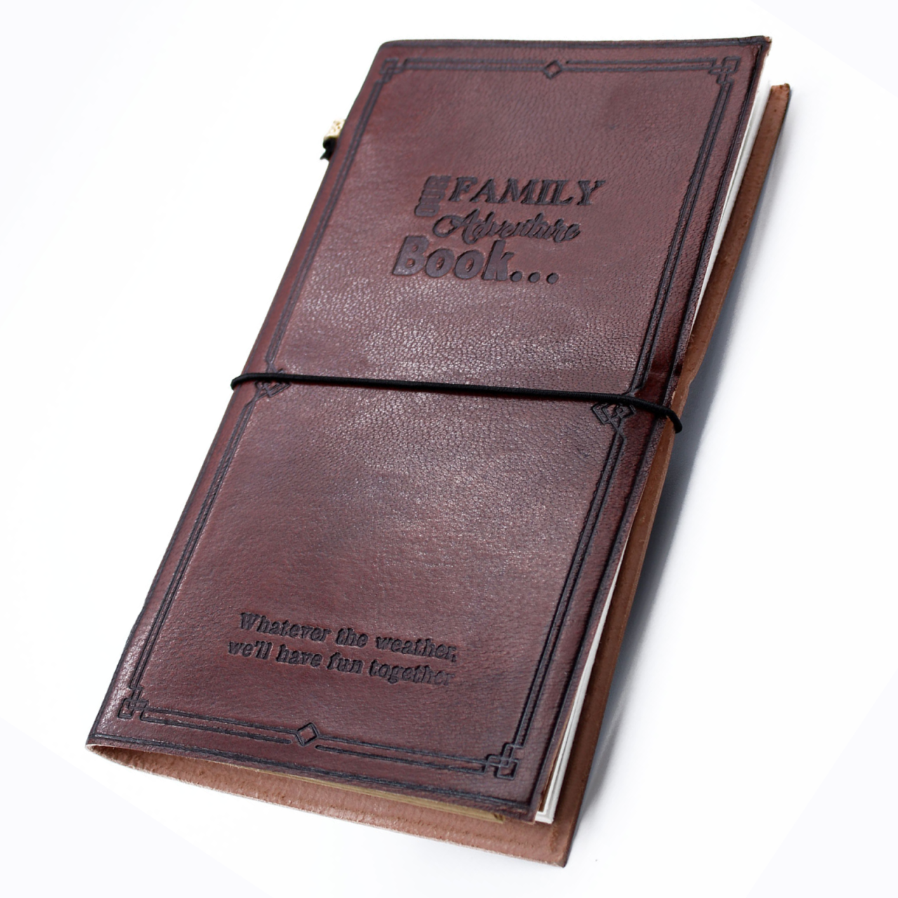 Agenda din piele naturala cu mesaj - Out family adventure book [1]