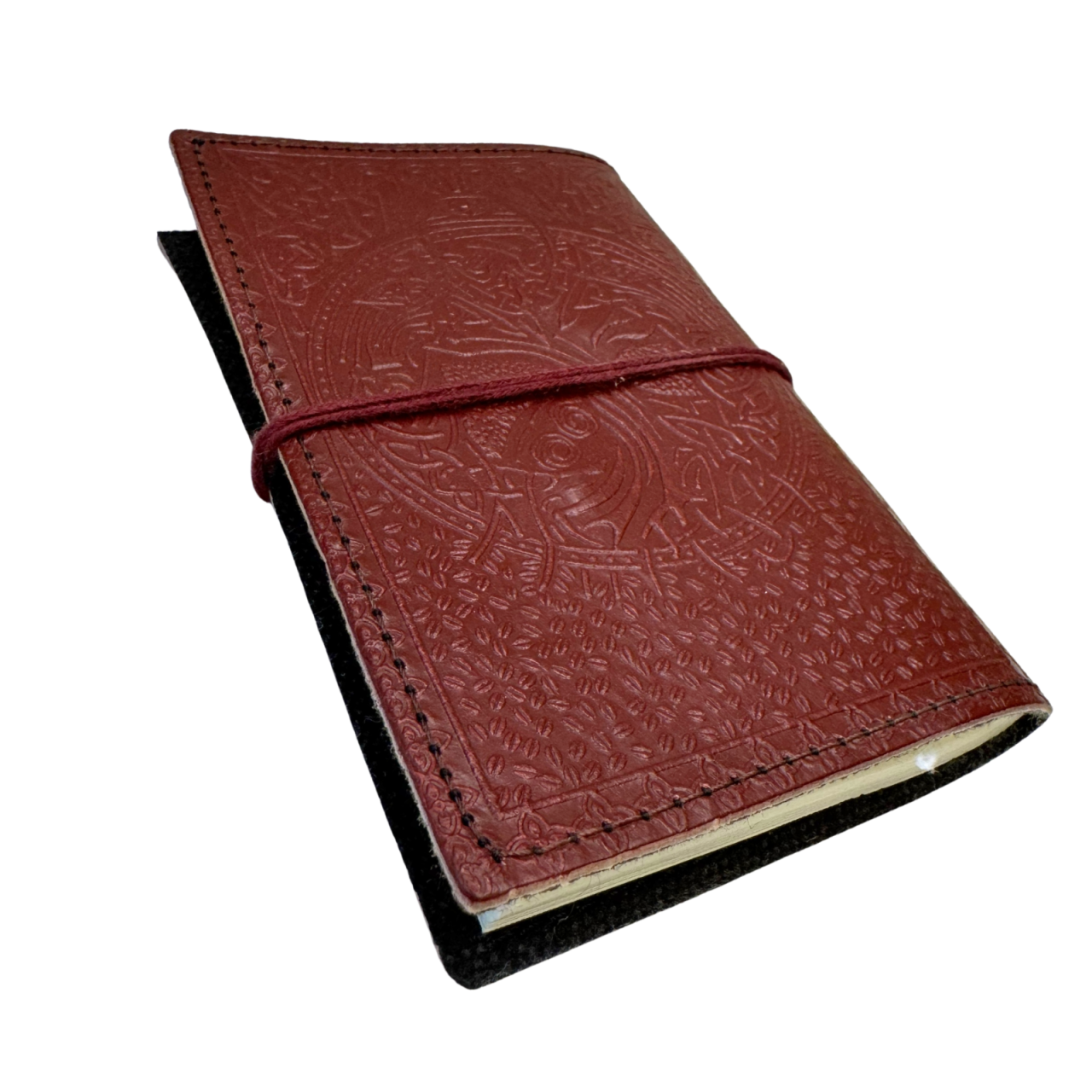 Agenda mica din piele naturala decorata cu piatra - Maro [3]