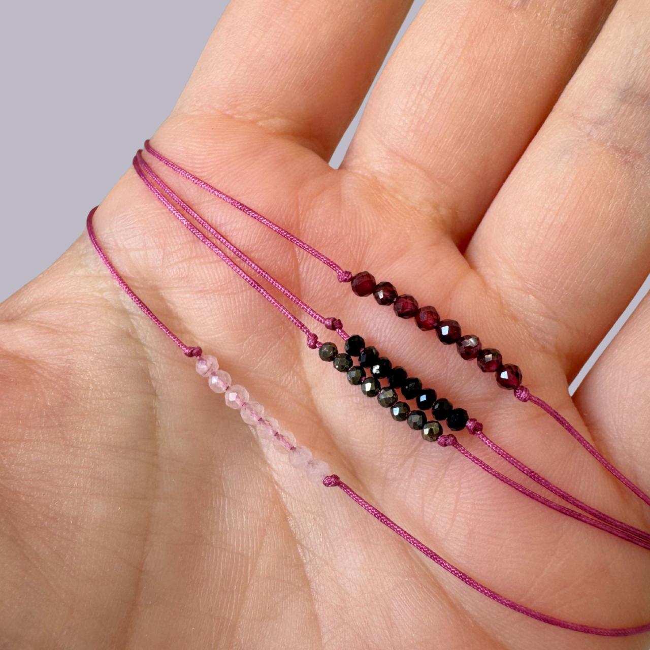 Bratara minimalista fina cu cristale - Turmalina neagra [2]