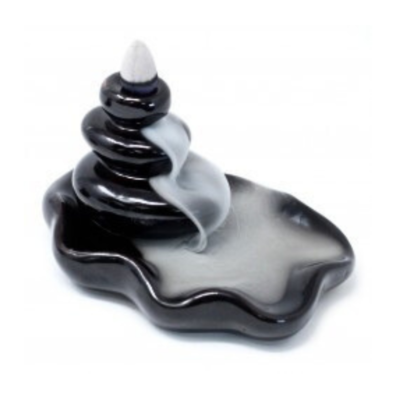 Fantana fum curgator din ceramica neagra pentru conuri parfumate backflow [1]