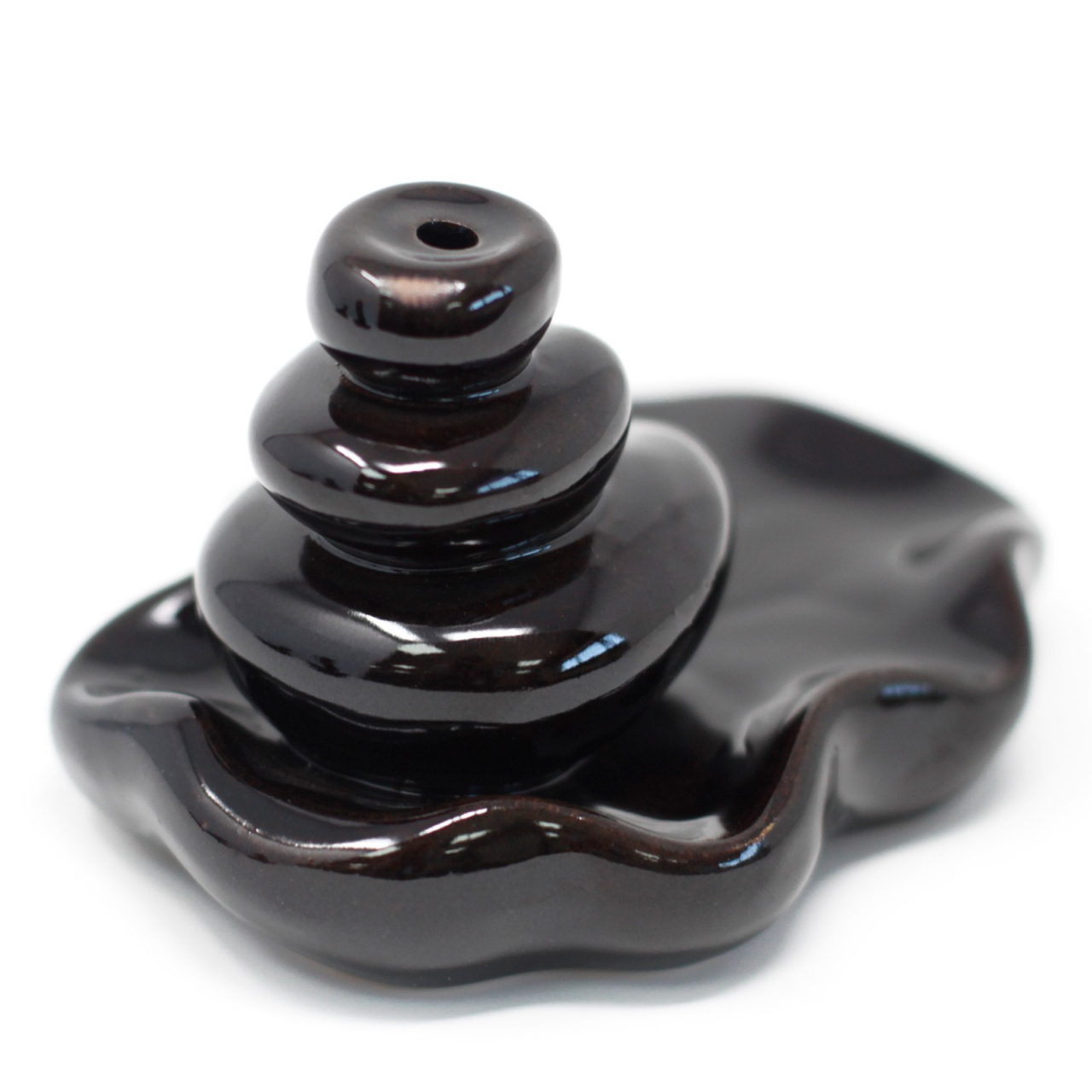 Fantana fum curgator din ceramica neagra pentru conuri parfumate backflow [2]