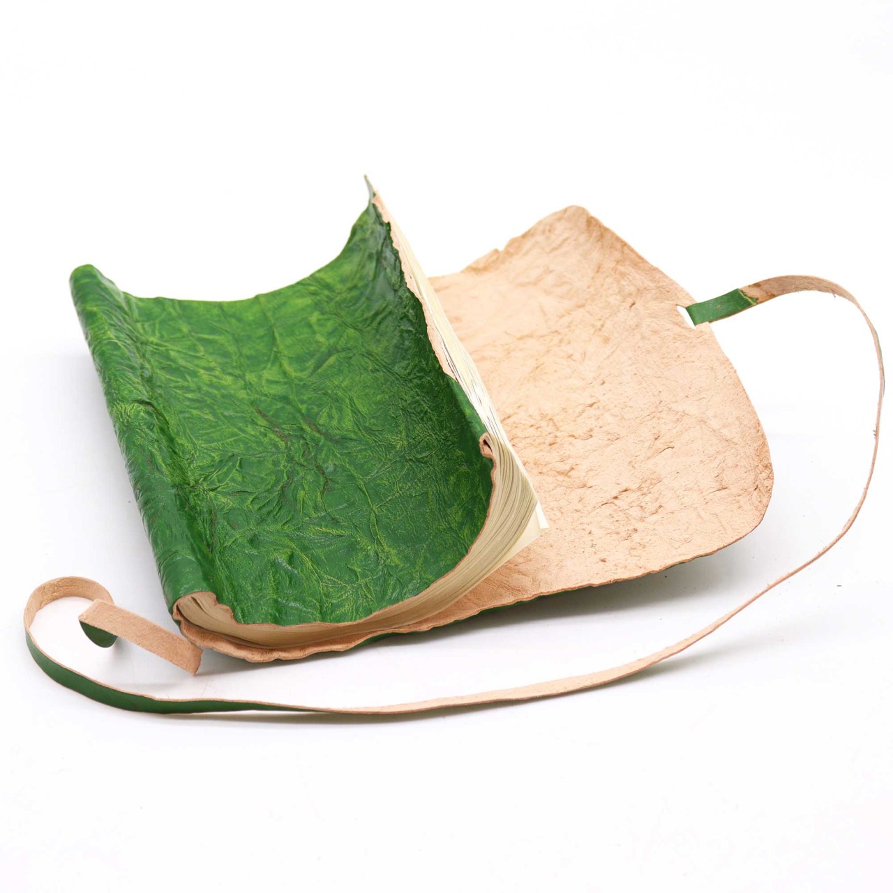 Agenda de calatorie rulata, din piele - Verde [1]