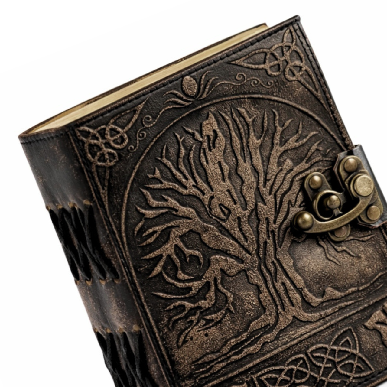 Agenda / Jurnal din piele naturala cu pagini tip pergament si inchidere metalica - Dark [2]