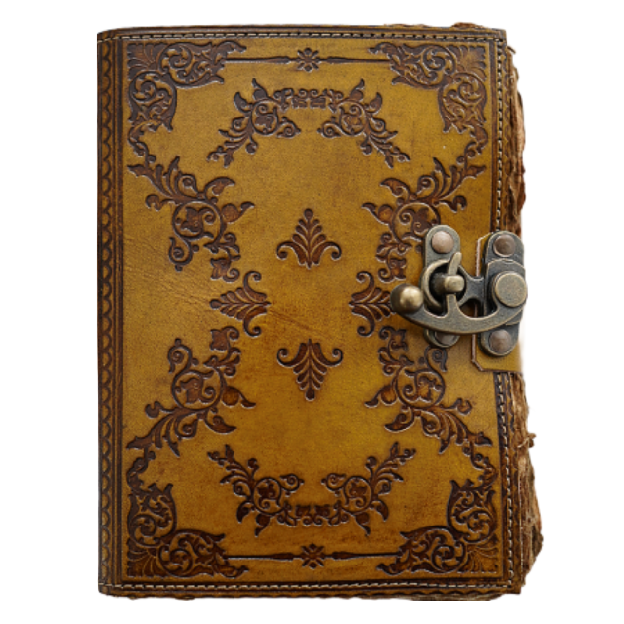 Agenda / Jurnal din piele naturala cu pagini tip pergament si inchidere metalica - Baroque [2]