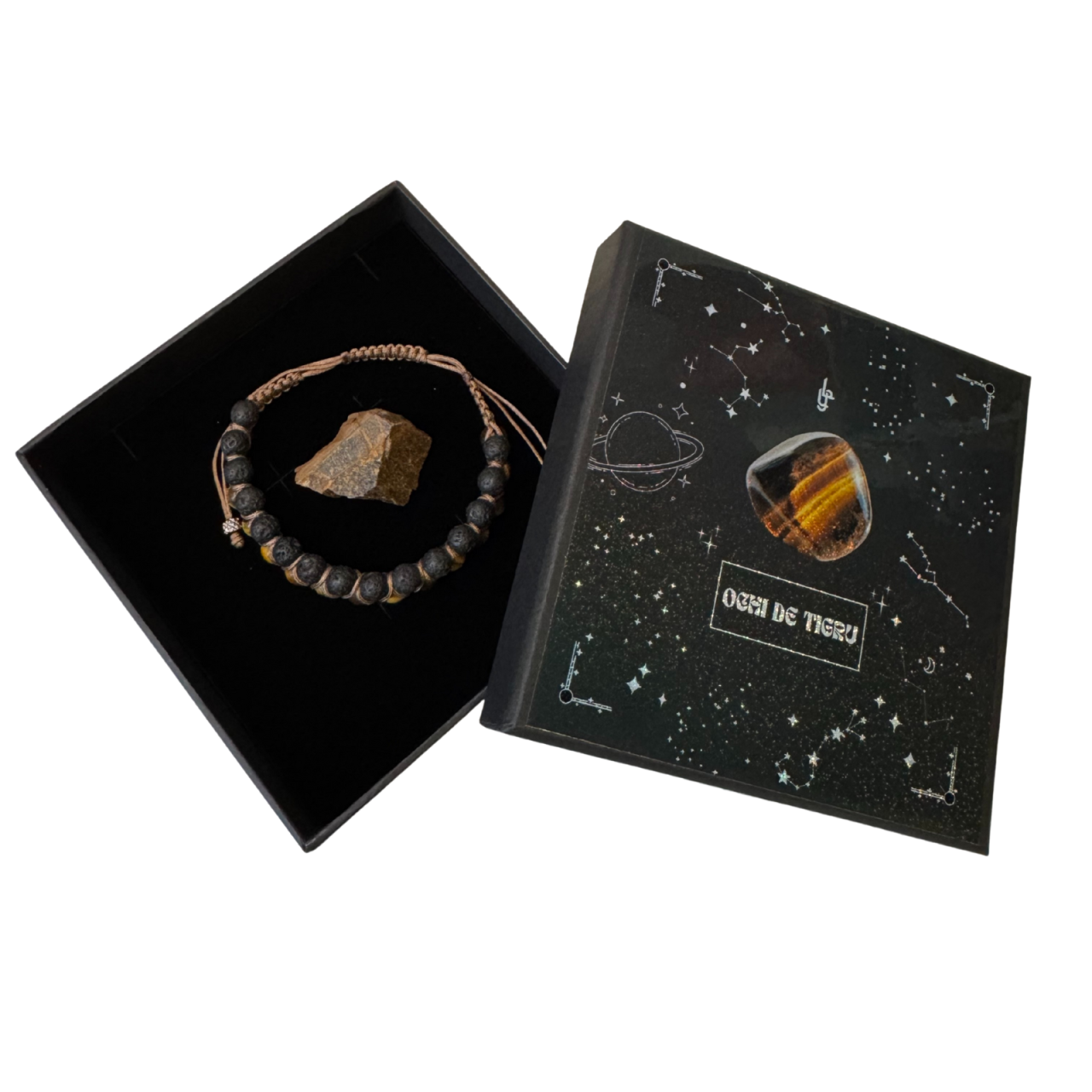 Set barbati cadou bratara si cristal brut - Turmalina neagra [4]