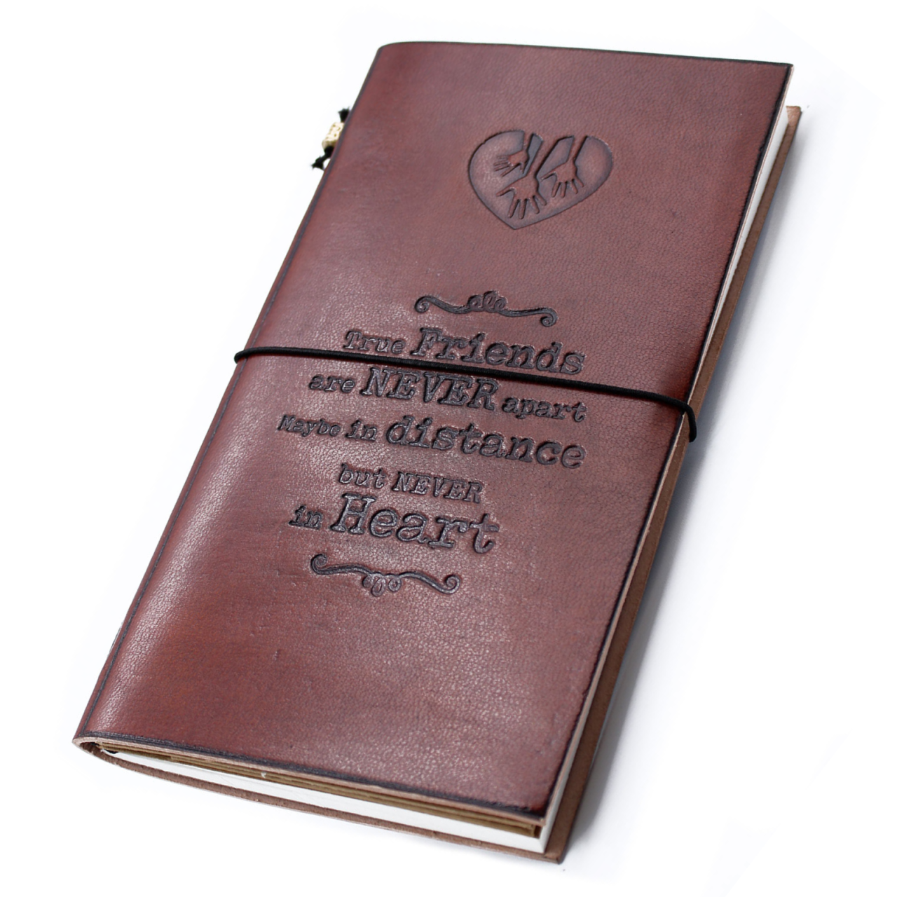 Agenda din piele naturala cu mesaj - True friends are never apart [1]