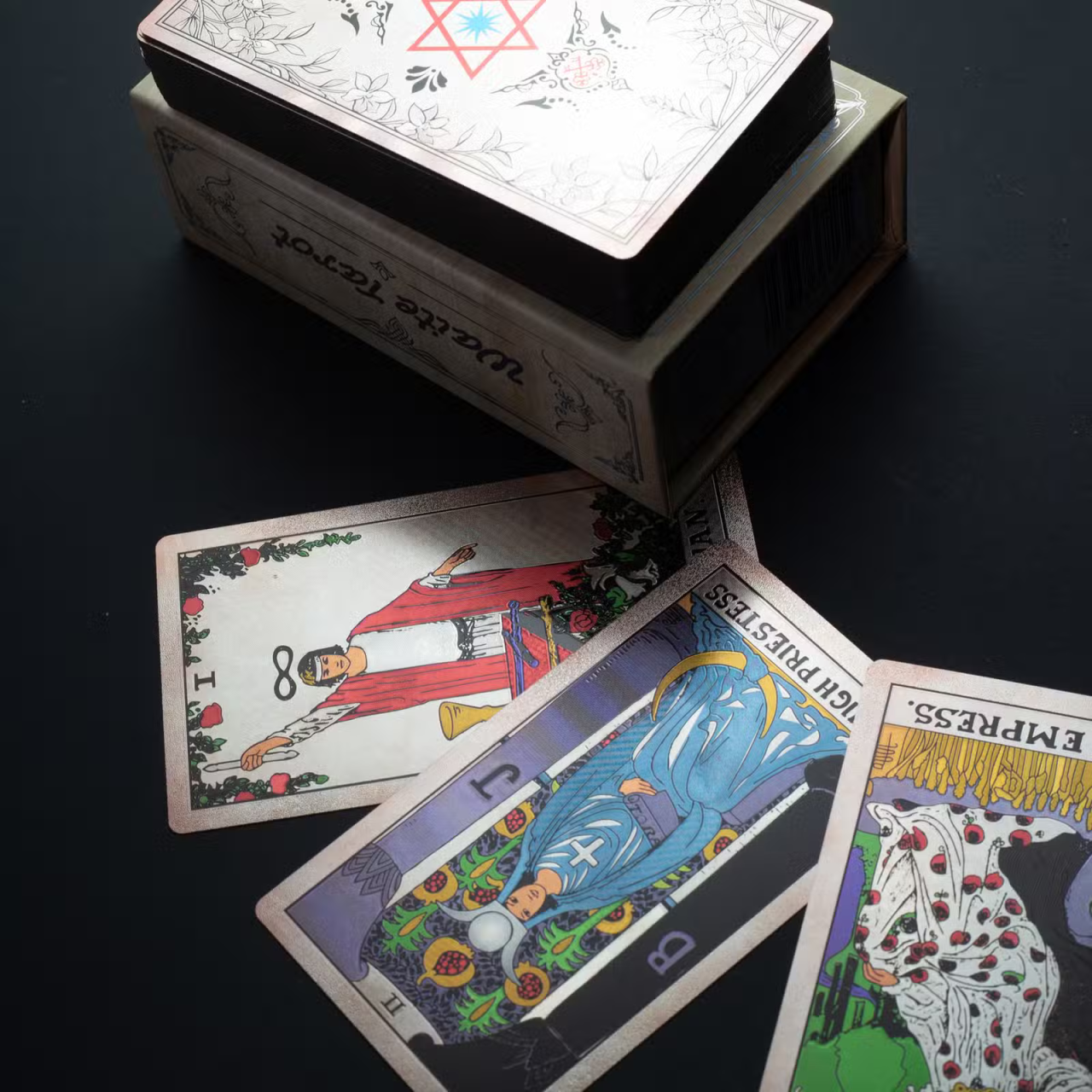 Carti de tarot cu folie argintie si ghid - Waite [6]