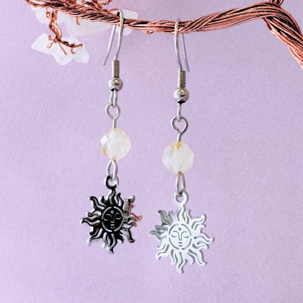 Cercei argintii cu citrin - Soare [2]