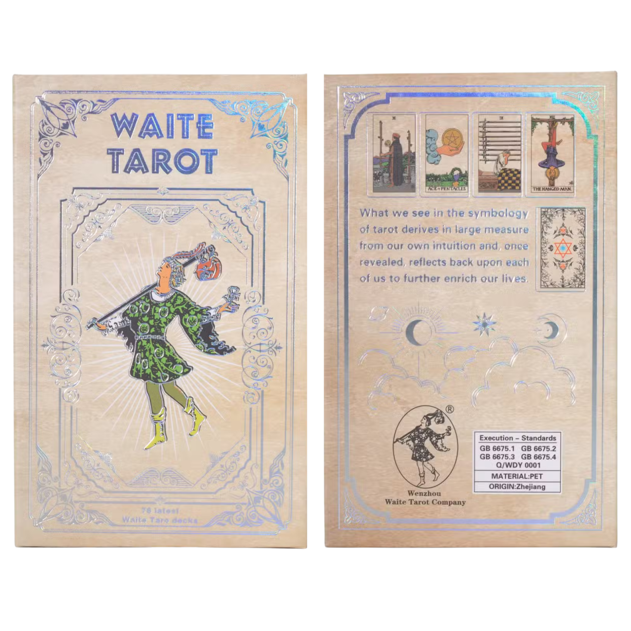 Carti de tarot cu folie argintie si ghid - Waite [2]