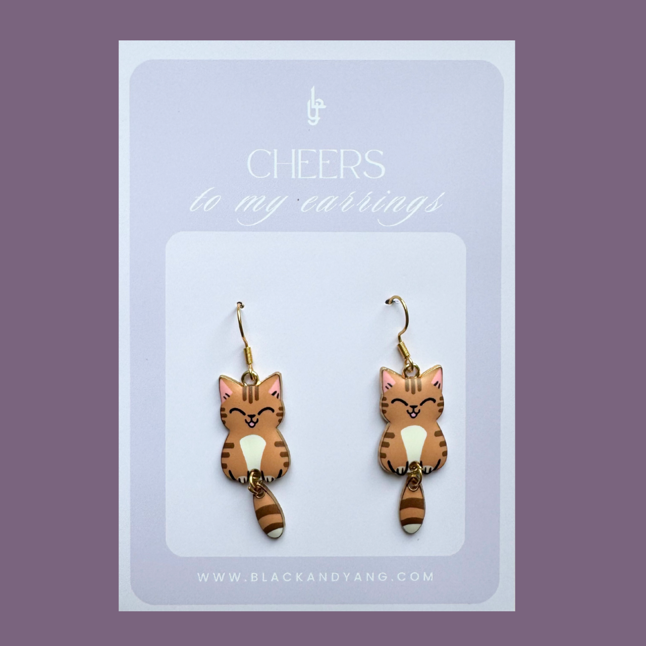 Cercei aurii cu pisici - Brown [1]