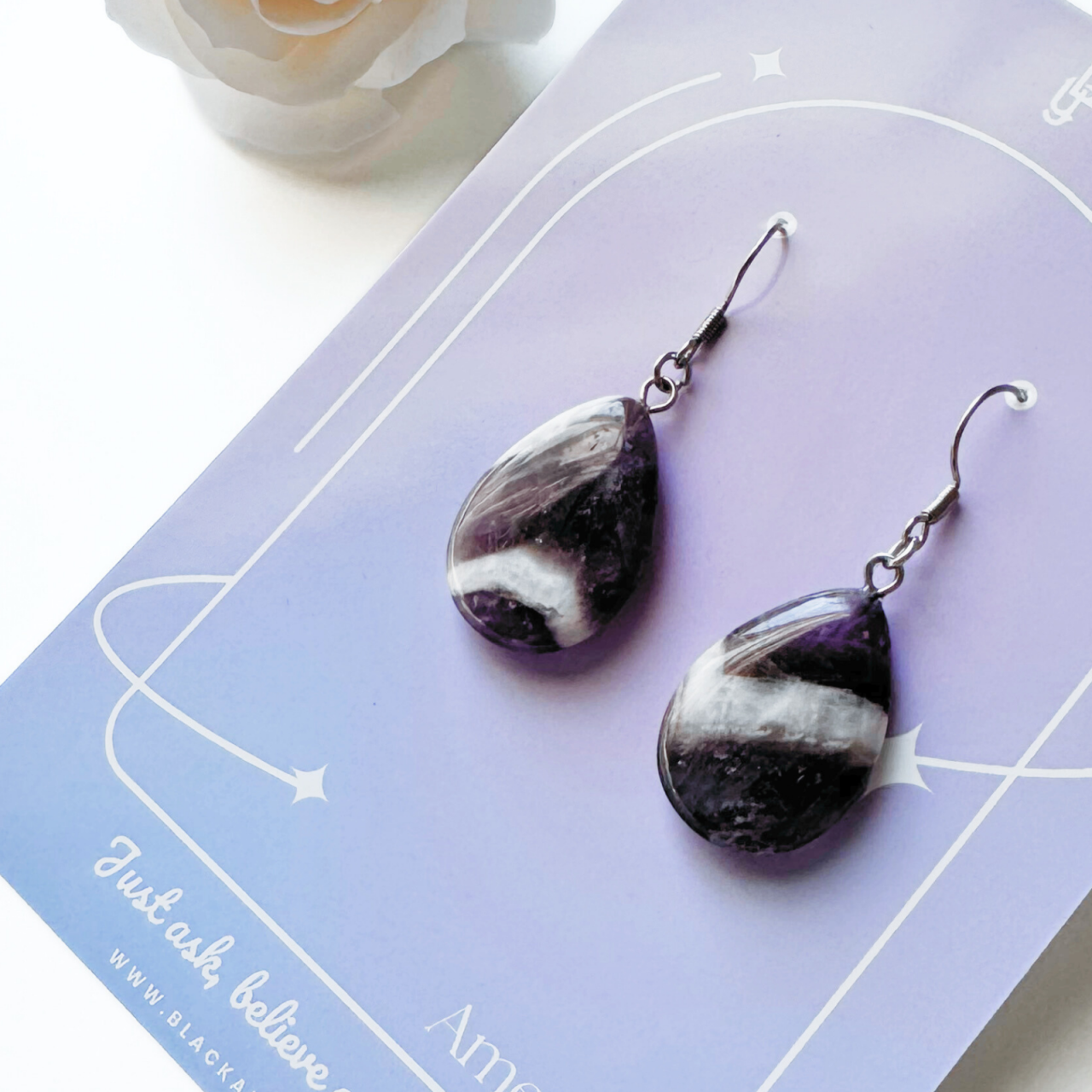 Cercei din ametist cu tortite - lacrima [2]