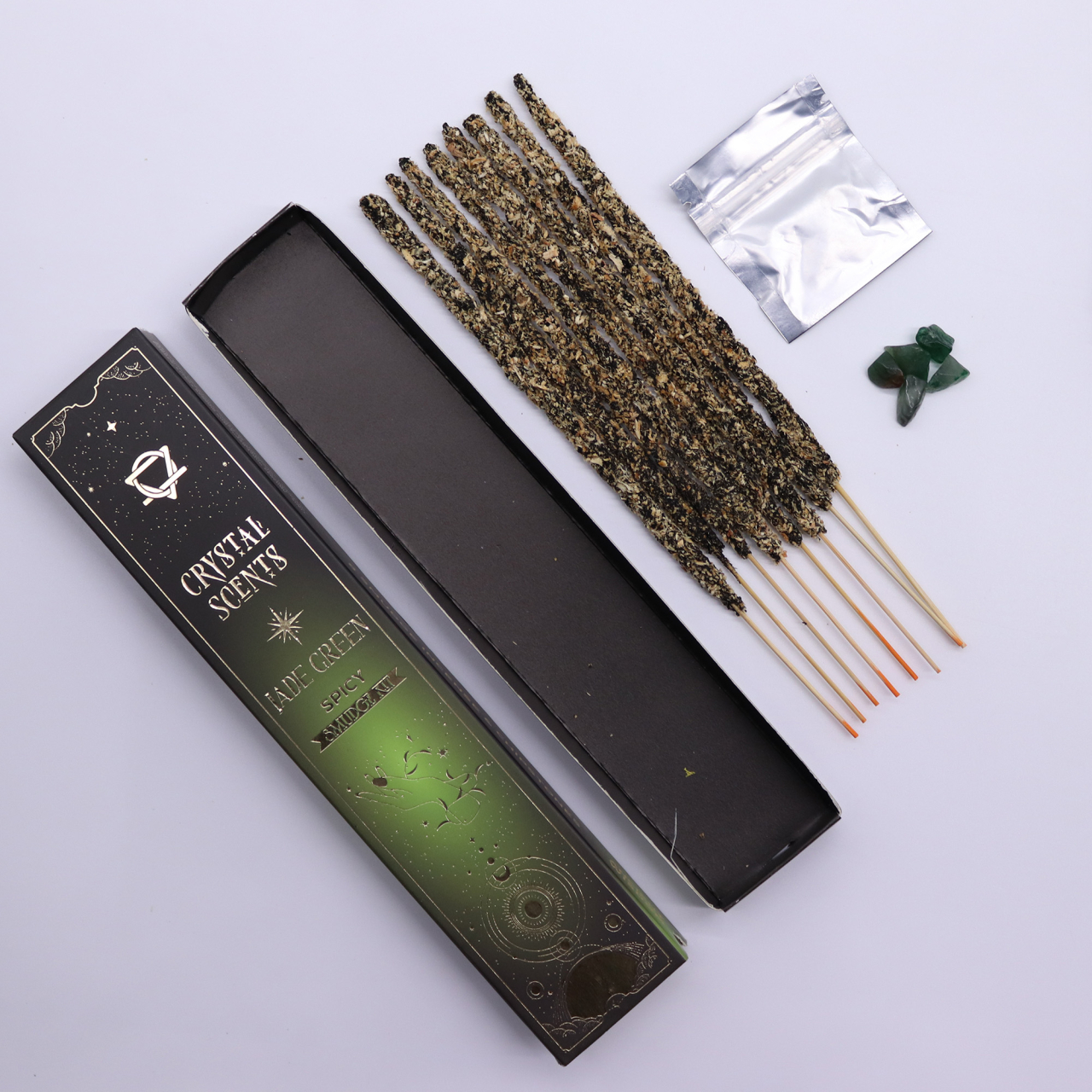 Betisoare parfumate premium cu cristale - Jad verde - Picant [2]