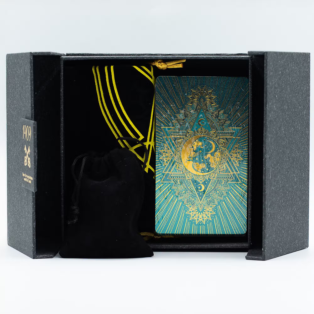 Set cadou auriu carti de tarot cu ghid, cristale si accesorii - Moon [4]