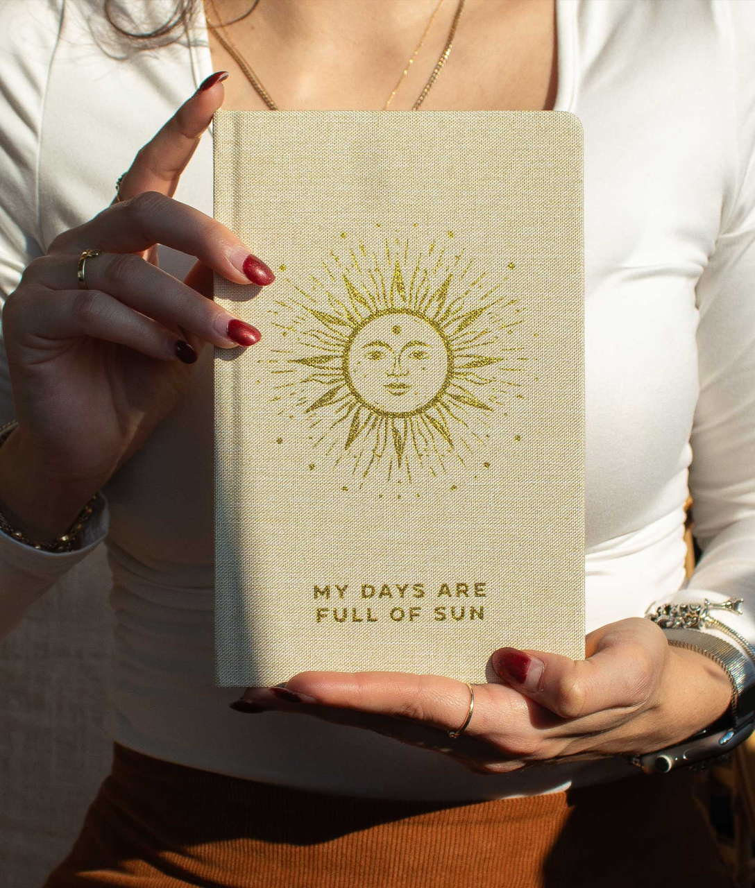 Agenda / Jurnal spiritual de recunostinta cu folie metalizata aurie - Soare [7]