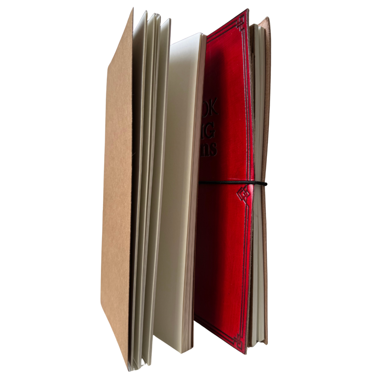 Agenda reincarcabila Traveler din piele naturala rosie cu mesaj + rezerva hartie de refill - Little book of big plans [6]