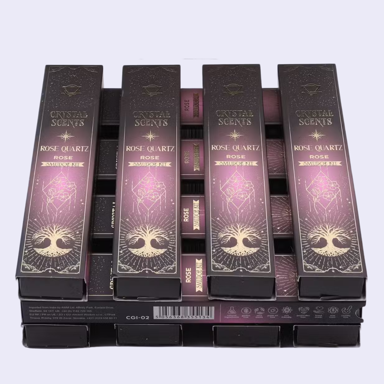 Betisoare parfumate premium cu cristale - Cuart roz - Trandafir [2]