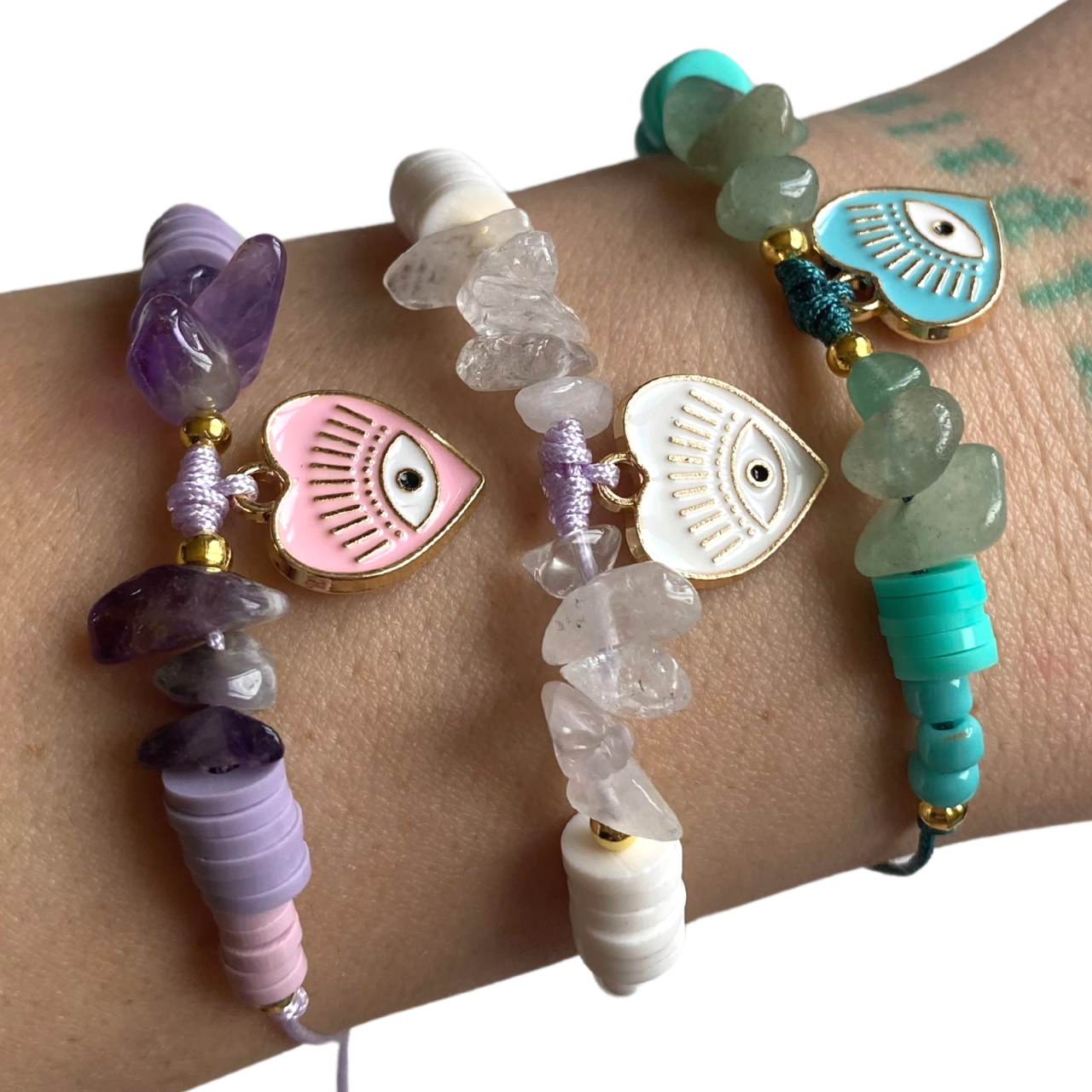 Bratara Cristal de Ametist cu pandantiv Evil Eye - liniste si armonie [3]
