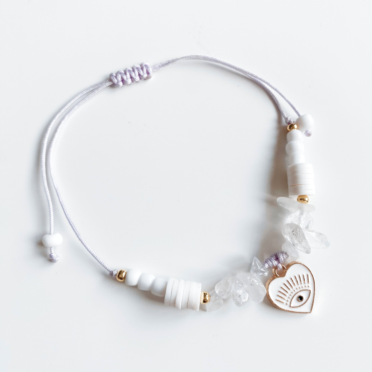 Bratara Cristal de Cuart transparent cu pandantiv Evil Eye - purificare si curatare [2]