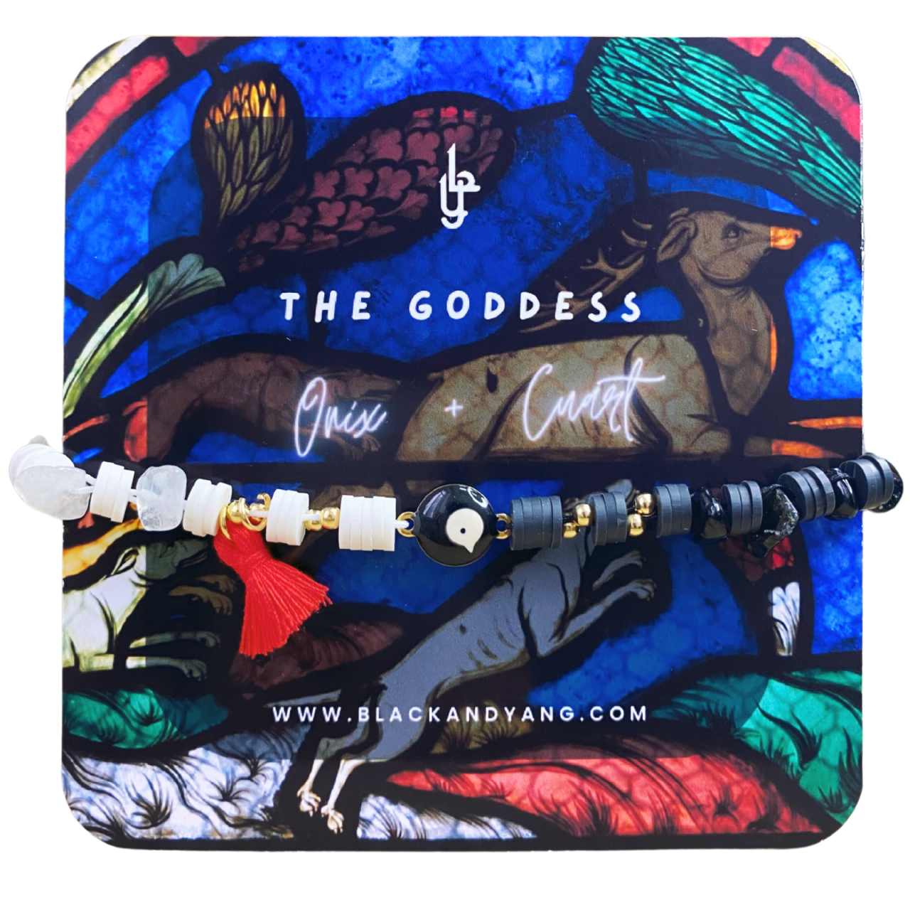 Bratara Evil Eye cu Onix si cuart transparent  - The Goddess [1]