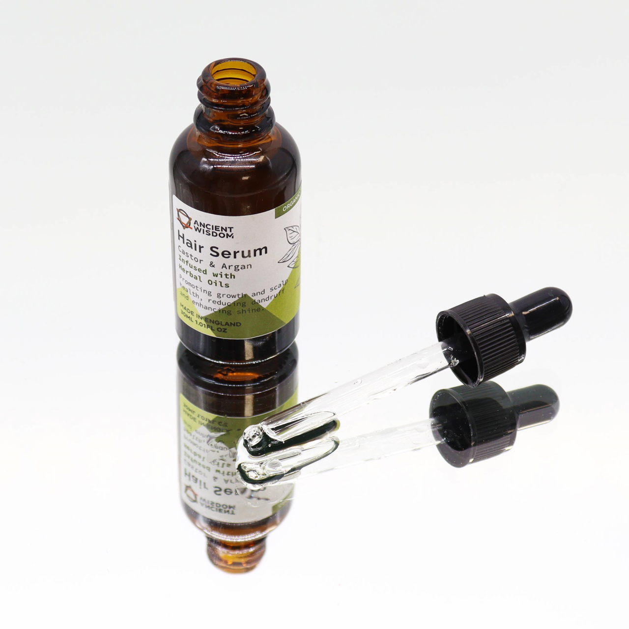Serum tratament organic pentru par cu ulei de ricin, ulei de argan si plante - scalp sanatos, elasticitate si stralucire [2]