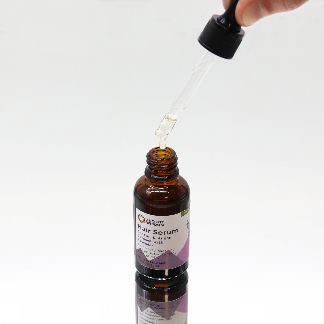 Serum tratament organic pentru par cu ulei de ricin si ulei de argan si ulei de lavanda - fortifiere si hidratare [3]