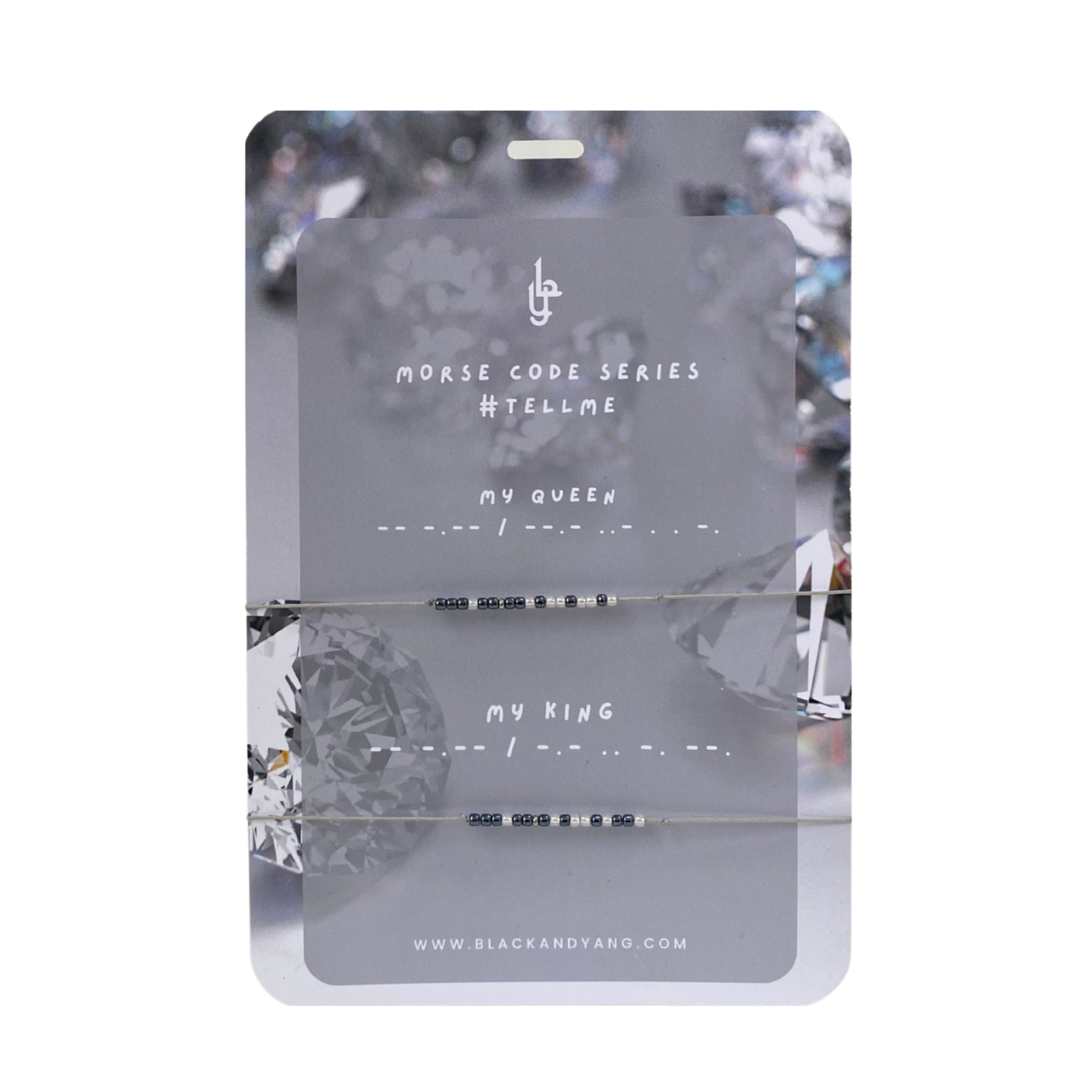 Set bratari cuplu Cod Morse cu mesaj - My king / My Queen [1]