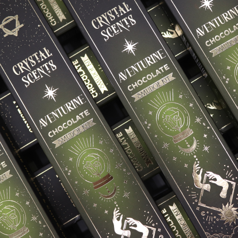 Aromaterapie si fumigatie - Betisoare parfumate premium cu cristale - Aventurin verde - Ciocolata