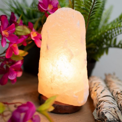 Aromaterapie si fumigatie - Lampa alba din sare de Himalaya - 2 - 3 kg