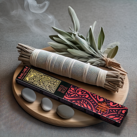 Aromaterapie si fumigatie - Betisoare parfumate extra lungi din rasina Banjara - Trandafir salbatic