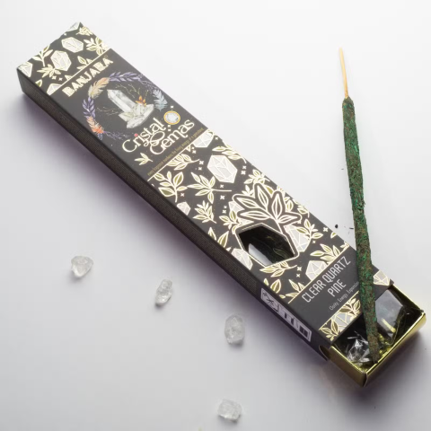 Produse noi - Betisoare parfumate lucrate manual premium cu cristale - Cuart transparent - Pin