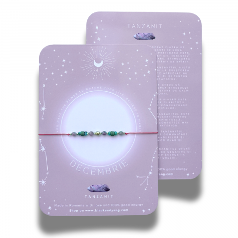 Zodii - Bratara semipretioasa norocoasa cu cristalul lunii de nastere - Decembrie - Tanzanit