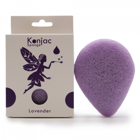 Ingrijire si relaxare - Burete japonez Konjac pentru curatarea fetei - Lavanda - Calmant - Ten normal