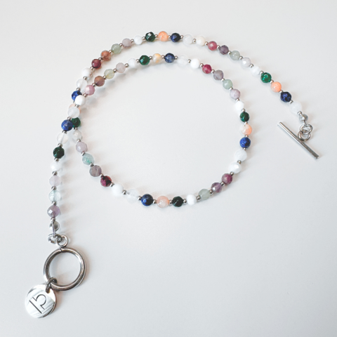 Coliere - Colier la baza gatului argintiu cu cristale - zodia balanta