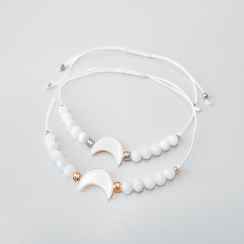 Bratari - Bratara minimalista cu piatra lunii si semiluna din sidef