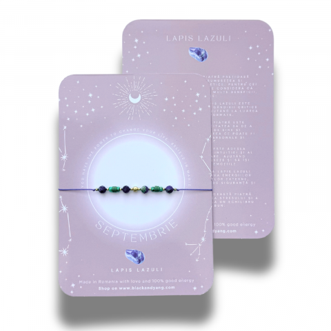 Zodii - Bratara semipretioasa norocoasa cu cristalul lunii de nastere - Septembrie - Lapis Lazuli