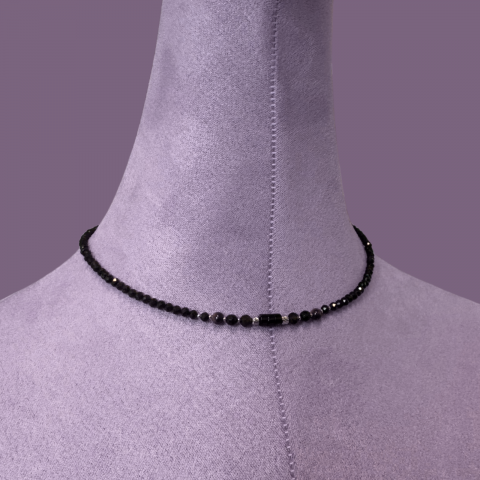 Colier la baza gatului din turmalina neagra, onix, obsidian si ochi de tigru - protectie energii negative [1]