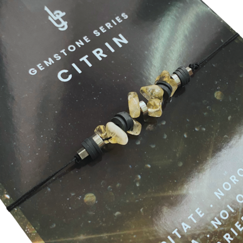 Bratara cu cristale de Citrin Essentials Black - abundenta si succes [2]